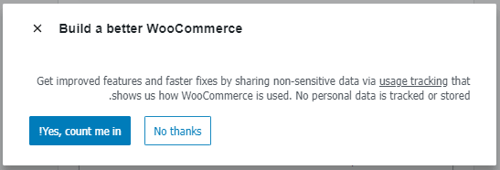 إنشاء متجر إلكتروني عبر ووكومرس WooCommerce - إمكانية مشاركة البيانات بهدف تطوير الإضافة